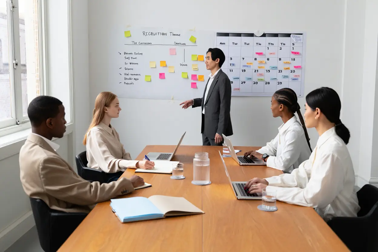 Planning de recrutement sur tableau blanc