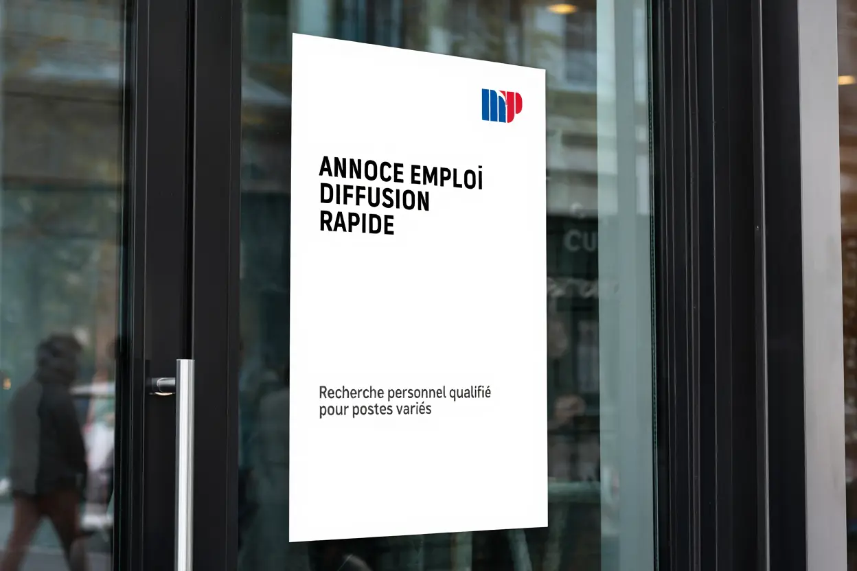 Ordinateur affichant une offre d'emploi en ligne
