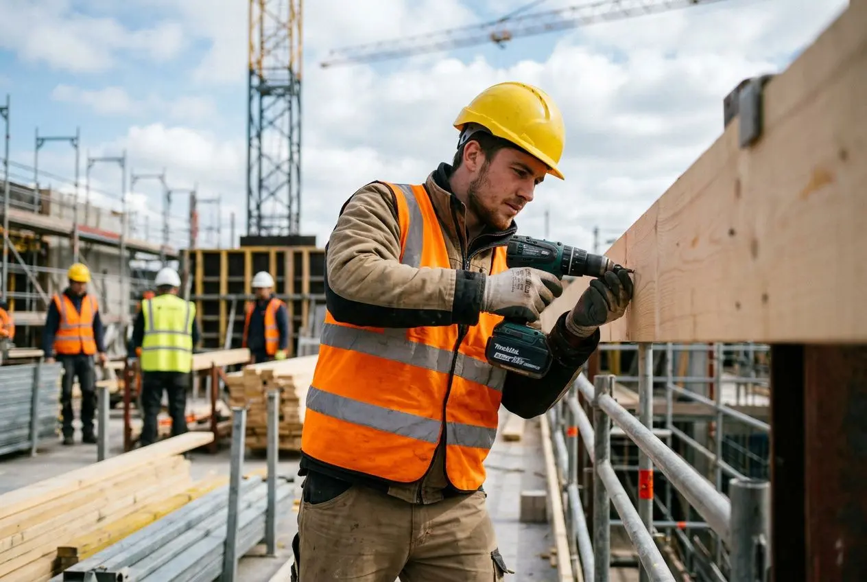 Ouvrier en intérim sur un chantier d'une journée