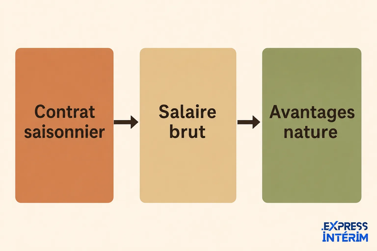 Processus de vendanges emploi : contrat saisonnier, salaire brut, avantages nature, visuel explicatif.